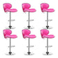 Contemporary Metal Barstool PU Leather Footrest Upholstered Counter Stool Rose Red 6 Piece Set Clearhalo 'Bar Furniture' 'Bar Stools' 'bar_stools' 'furn' 'furn_bar_stools' 'Furniture' 'Kitchen & Dining Furniture' 6006413