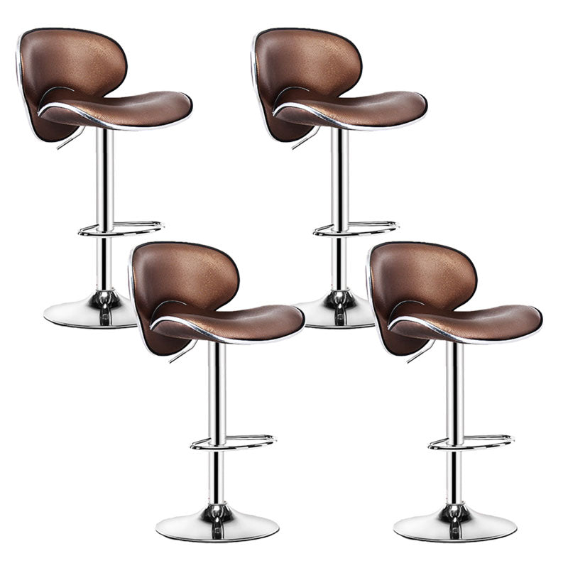 Contemporary Metal Barstool PU Leather Footrest Upholstered Counter Stool Coffee 4 Piece Set Clearhalo 'Bar Furniture' 'Bar Stools' 'bar_stools' 'furn' 'furn_bar_stools' 'Furniture' 'Kitchen & Dining Furniture' 6006417