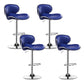 Contemporary Metal Barstool PU Leather Footrest Upholstered Counter Stool Royal Blue 4 Piece Set Clearhalo 'Bar Furniture' 'Bar Stools' 'bar_stools' 'furn' 'furn_bar_stools' 'Furniture' 'Kitchen & Dining Furniture' 6006427