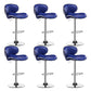 Contemporary Metal Barstool PU Leather Footrest Upholstered Counter Stool Royal Blue 6 Piece Set Clearhalo 'Bar Furniture' 'Bar Stools' 'bar_stools' 'furn' 'furn_bar_stools' 'Furniture' 'Kitchen & Dining Furniture' 6006428