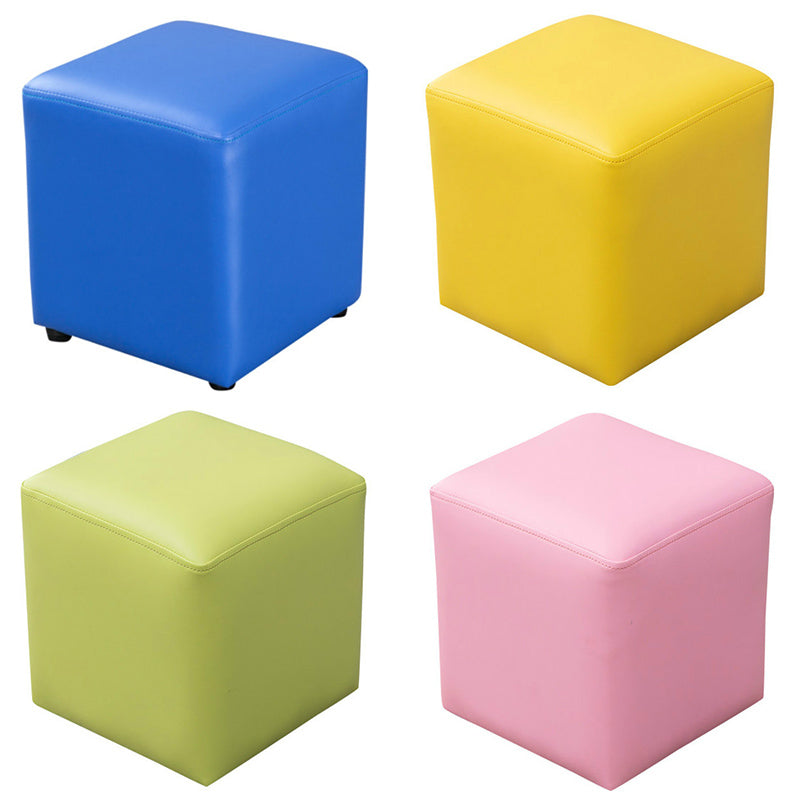 Pink Stain Resistant Pouf Solid Color Square Pouf for Living Room Clearhalo 'furn' 'furn_ottomans_poufs' 'Furniture' 'Living Room Furniture' 'Ottomans & Poufs' 'ottomans_poufs' 6006811