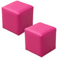 Pink Stain Resistant Pouf Solid Color Square Pouf for Living Room Rose Red 2 Piece Set Clearhalo 'furn' 'furn_ottomans_poufs' 'Furniture' 'Living Room Furniture' 'Ottomans & Poufs' 'ottomans_poufs' 6006834