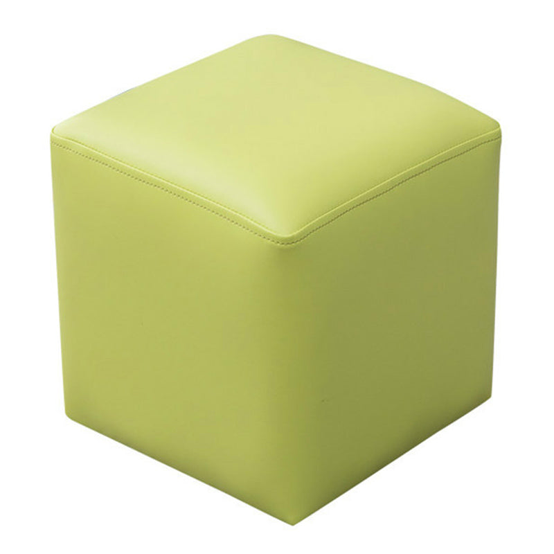 Pink Stain Resistant Pouf Solid Color Square Pouf for Living Room Light Green 1 Piece Clearhalo 'furn' 'furn_ottomans_poufs' 'Furniture' 'Living Room Furniture' 'Ottomans & Poufs' 'ottomans_poufs' 6006836
