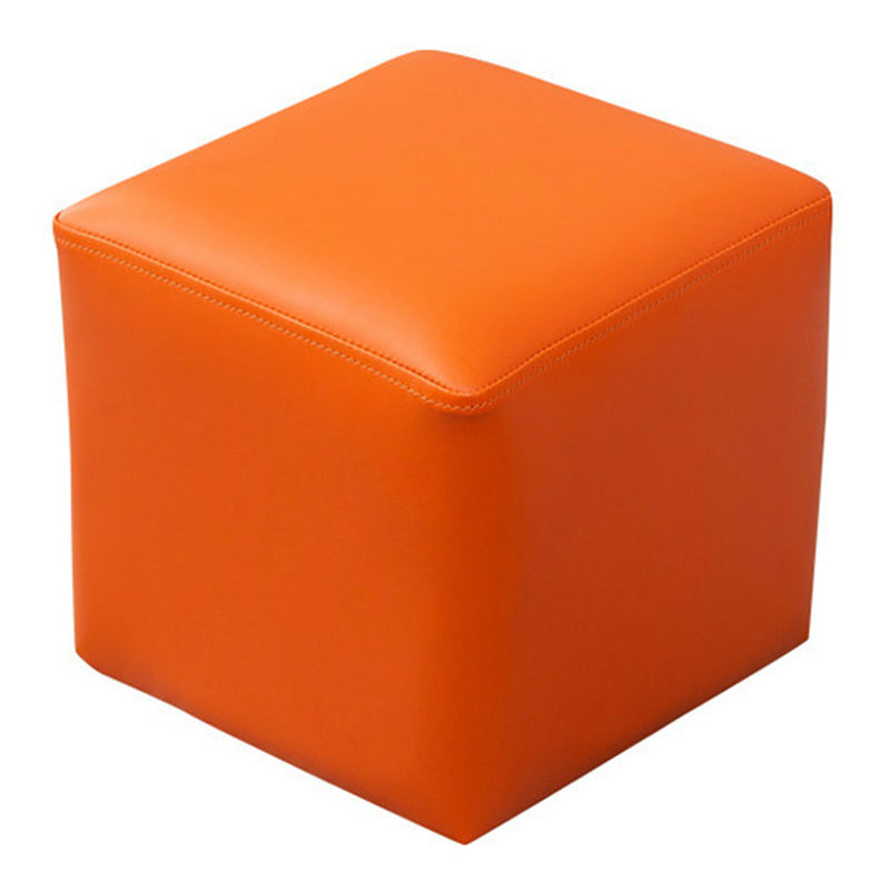 Pink Stain Resistant Pouf Solid Color Square Pouf for Living Room Orange 1 Piece Clearhalo 'furn' 'furn_ottomans_poufs' 'Furniture' 'Living Room Furniture' 'Ottomans & Poufs' 'ottomans_poufs' 6006845