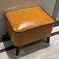 Mid-Century Modern Ottoman Faux Leather Upholstered Solid Color Ottoman with Chair Legs Yellow 1 Piece Clearhalo 'furn' 'furn_ottomans_poufs' 'Furniture' 'Living Room Furniture' 'Ottomans & Poufs' 'ottomans_poufs' 6006856