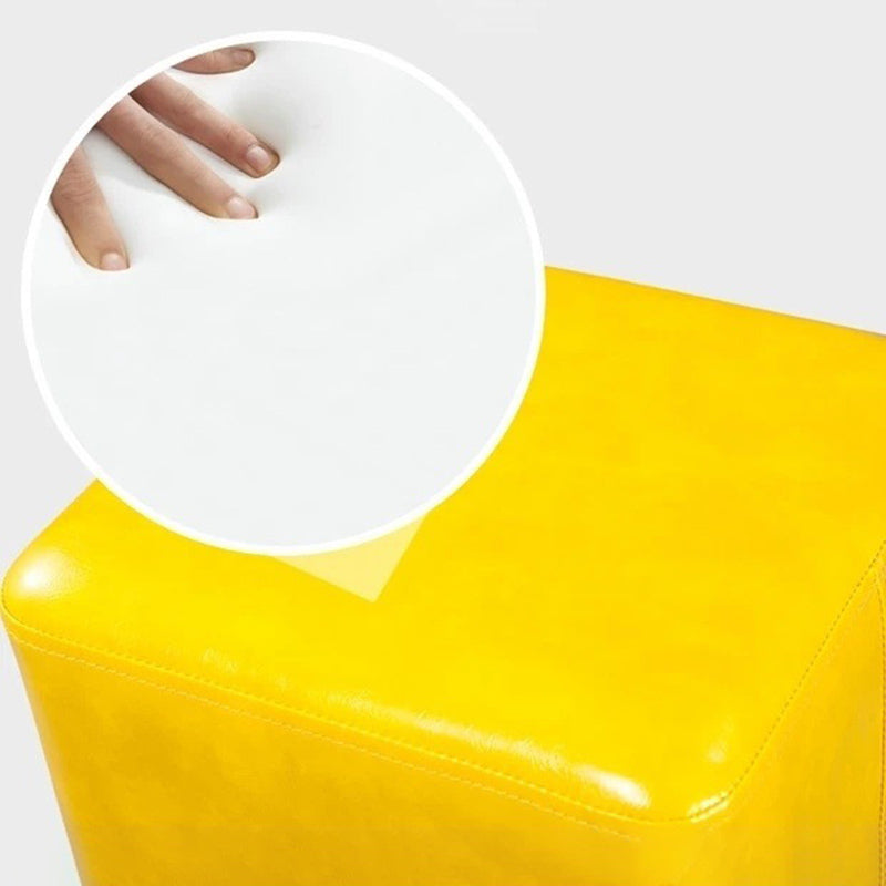 Mid-Century Modern Ottoman Faux Leather Upholstered Solid Color Ottoman with Chair Legs Clearhalo 'furn' 'furn_ottomans_poufs' 'Furniture' 'Living Room Furniture' 'Ottomans & Poufs' 'ottomans_poufs' 6006859