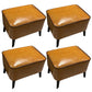 Mid-Century Modern Ottoman Faux Leather Upholstered Solid Color Ottoman with Chair Legs Yellow 4 Piece Set Clearhalo 'furn' 'furn_ottomans_poufs' 'Furniture' 'Living Room Furniture' 'Ottomans & Poufs' 'ottomans_poufs' 6006860