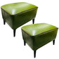Mid-Century Modern Ottoman Faux Leather Upholstered Solid Color Ottoman with Chair Legs Green 2 Piece Set Clearhalo 'furn' 'furn_ottomans_poufs' 'Furniture' 'Living Room Furniture' 'Ottomans & Poufs' 'ottomans_poufs' 6006866