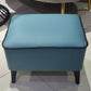 Mid-Century Modern Ottoman Faux Leather Upholstered Solid Color Ottoman with Chair Legs Aqua 1 Piece Clearhalo 'furn' 'furn_ottomans_poufs' 'Furniture' 'Living Room Furniture' 'Ottomans & Poufs' 'ottomans_poufs' 6006868