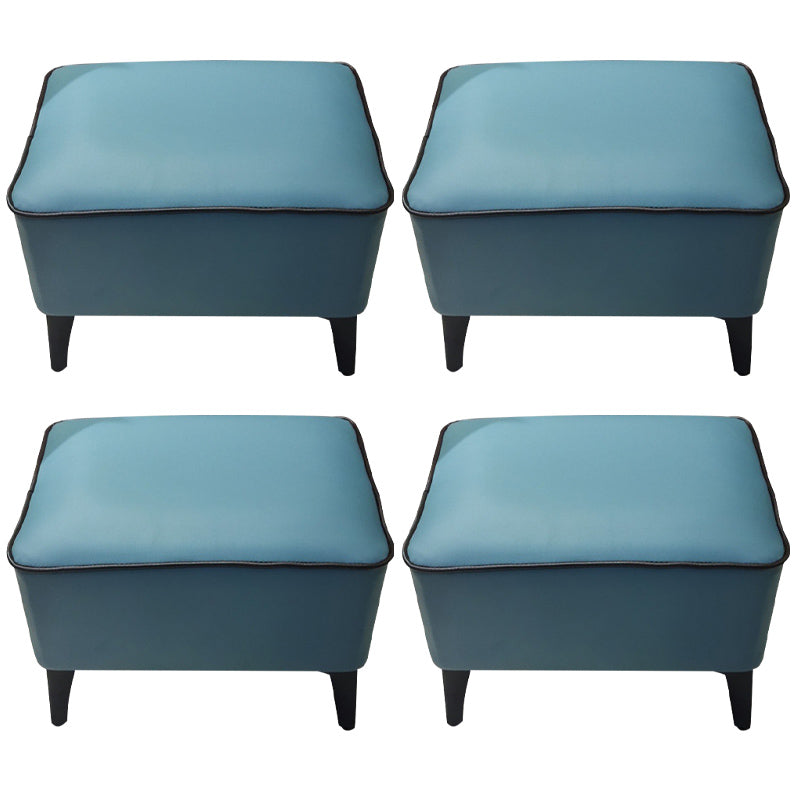 Mid-Century Modern Ottoman Faux Leather Upholstered Solid Color Ottoman with Chair Legs Aqua 4 Piece Set Clearhalo 'furn' 'furn_ottomans_poufs' 'Furniture' 'Living Room Furniture' 'Ottomans & Poufs' 'ottomans_poufs' 6006870