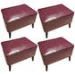 Mid-Century Modern Ottoman Faux Leather Upholstered Solid Color Ottoman with Chair Legs Purple 4 Piece Set Clearhalo 'furn' 'furn_ottomans_poufs' 'Furniture' 'Living Room Furniture' 'Ottomans & Poufs' 'ottomans_poufs' 6006873