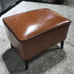 Mid-Century Modern Ottoman Faux Leather Upholstered Solid Color Ottoman with Chair Legs Light Brown 1 Piece Clearhalo 'furn' 'furn_ottomans_poufs' 'Furniture' 'Living Room Furniture' 'Ottomans & Poufs' 'ottomans_poufs' 6006874