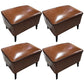 Mid-Century Modern Ottoman Faux Leather Upholstered Solid Color Ottoman with Chair Legs Light Brown 4 Piece Set Clearhalo 'furn' 'furn_ottomans_poufs' 'Furniture' 'Living Room Furniture' 'Ottomans & Poufs' 'ottomans_poufs' 6006876