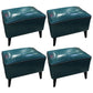 Mid-Century Modern Ottoman Faux Leather Upholstered Solid Color Ottoman with Chair Legs Blackish Green 4 Piece Set Clearhalo 'furn' 'furn_ottomans_poufs' 'Furniture' 'Living Room Furniture' 'Ottomans & Poufs' 'ottomans_poufs' 6006879