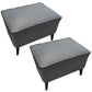 Mid-Century Modern Ottoman Faux Leather Upholstered Solid Color Ottoman with Chair Legs Gray Blue 2 Piece Set Clearhalo 'furn' 'furn_ottomans_poufs' 'Furniture' 'Living Room Furniture' 'Ottomans & Poufs' 'ottomans_poufs' 6006881