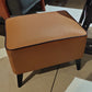 Mid-Century Modern Ottoman Faux Leather Upholstered Solid Color Ottoman with Chair Legs Orange 1 Piece Clearhalo 'furn' 'furn_ottomans_poufs' 'Furniture' 'Living Room Furniture' 'Ottomans & Poufs' 'ottomans_poufs' 6006883