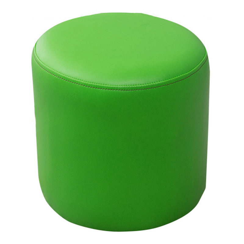 Contemporary Pouf Ottoman Faux Leather Upholstered Solid Color Ottoman Green Round 1 Piece Clearhalo 'furn' 'furn_ottomans_poufs' 'Furniture' 'Living Room Furniture' 'Ottomans & Poufs' 'ottomans_poufs' 6007028