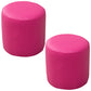 Contemporary Pouf Ottoman Faux Leather Upholstered Solid Color Ottoman Rose Red Round 2 Piece Set Clearhalo 'furn' 'furn_ottomans_poufs' 'Furniture' 'Living Room Furniture' 'Ottomans & Poufs' 'ottomans_poufs' 6007036