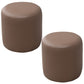 Contemporary Pouf Ottoman Faux Leather Upholstered Solid Color Ottoman Khaki Round 2 Piece Set Clearhalo 'furn' 'furn_ottomans_poufs' 'Furniture' 'Living Room Furniture' 'Ottomans & Poufs' 'ottomans_poufs' 6007042
