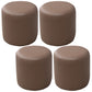 Contemporary Pouf Ottoman Faux Leather Upholstered Solid Color Ottoman Khaki Round 4 Piece Set Clearhalo 'furn' 'furn_ottomans_poufs' 'Furniture' 'Living Room Furniture' 'Ottomans & Poufs' 'ottomans_poufs' 6007043