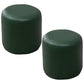 Contemporary Pouf Ottoman Faux Leather Upholstered Solid Color Ottoman Blackish Green Round 2 Piece Set Clearhalo 'furn' 'furn_ottomans_poufs' 'Furniture' 'Living Room Furniture' 'Ottomans & Poufs' 'ottomans_poufs' 6007048