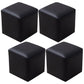 Contemporary Pouf Ottoman Faux Leather Upholstered Solid Color Ottoman Black Square 4 Piece Set Clearhalo 'furn' 'furn_ottomans_poufs' 'Furniture' 'Living Room Furniture' 'Ottomans & Poufs' 'ottomans_poufs' 6007052