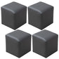 Contemporary Pouf Ottoman Faux Leather Upholstered Solid Color Ottoman Dark Gray Square 4 Piece Set Clearhalo 'furn' 'furn_ottomans_poufs' 'Furniture' 'Living Room Furniture' 'Ottomans & Poufs' 'ottomans_poufs' 6007055