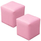 Contemporary Pouf Ottoman Faux Leather Upholstered Solid Color Ottoman Pinkish Red Square 2 Piece Set Clearhalo 'furn' 'furn_ottomans_poufs' 'Furniture' 'Living Room Furniture' 'Ottomans & Poufs' 'ottomans_poufs' 6007072