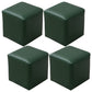 Contemporary Pouf Ottoman Faux Leather Upholstered Solid Color Ottoman Blackish Green Square 4 Piece Set Clearhalo 'furn' 'furn_ottomans_poufs' 'Furniture' 'Living Room Furniture' 'Ottomans & Poufs' 'ottomans_poufs' 6007076