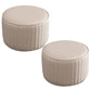 Contemporary Pouf Ottoman Genuine Leather Upholstered Solid Color Cylinder Shape Ottoman 14"L x 14"W x 10"H Light Gray 2 Piece Set Clearhalo 'furn' 'furn_ottomans_poufs' 'Furniture' 'Living Room Furniture' 'Ottomans & Poufs' 'ottomans_poufs' 6007100
