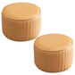 Contemporary Pouf Ottoman Genuine Leather Upholstered Solid Color Cylinder Shape Ottoman 14"L x 14"W x 10"H Off-White 2 Piece Set Clearhalo 'furn' 'furn_ottomans_poufs' 'Furniture' 'Living Room Furniture' 'Ottomans & Poufs' 'ottomans_poufs' 6007103