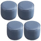 Contemporary Pouf Ottoman Genuine Leather Upholstered Solid Color Cylinder Shape Ottoman 12.6"L x 12.6"W x 11.8"H Blue 4 Piece Set Clearhalo 'furn' 'furn_ottomans_poufs' 'Furniture' 'Living Room Furniture' 'Ottomans & Poufs' 'ottomans_poufs' 6007107