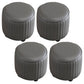 Contemporary Pouf Ottoman Genuine Leather Upholstered Solid Color Cylinder Shape Ottoman 12.6"L x 12.6"W x 11.8"H Dark Gray 4 Piece Set Clearhalo 'furn' 'furn_ottomans_poufs' 'Furniture' 'Living Room Furniture' 'Ottomans & Poufs' 'ottomans_poufs' 6007110