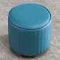 Contemporary Pouf Ottoman Genuine Leather Upholstered Solid Color Cylinder Shape Ottoman 12.6"L x 12.6"W x 11.8"H Peacock Blue 1 Piece Clearhalo 'furn' 'furn_ottomans_poufs' 'Furniture' 'Living Room Furniture' 'Ottomans & Poufs' 'ottomans_poufs' 6007111