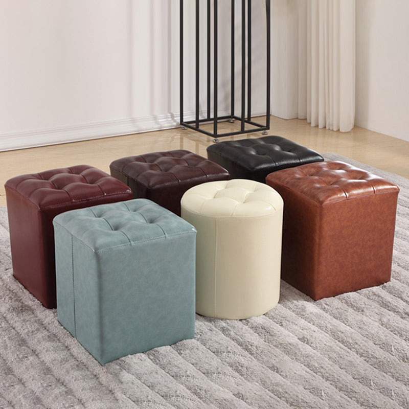 Wine Red Modern Pouf Water Resistant Round Pouf for Drawing Room Clearhalo 'furn' 'furn_ottomans_poufs' 'Furniture' 'Living Room Furniture' 'Ottomans & Poufs' 'ottomans_poufs' 6007176