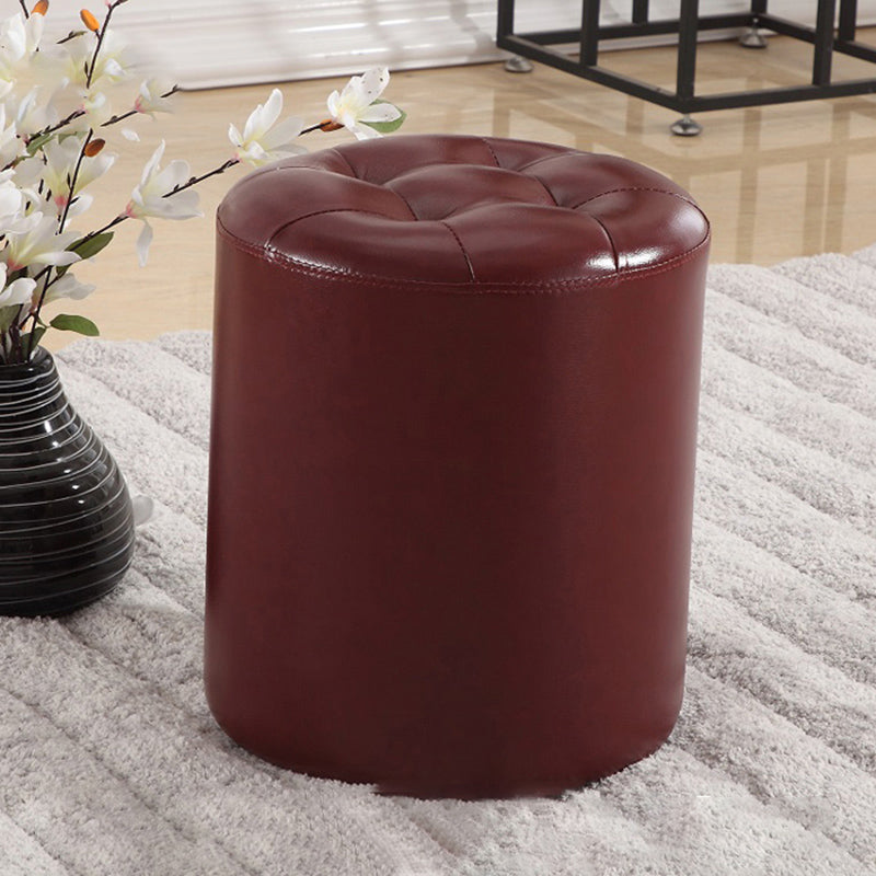 Wine Red Modern Pouf Water Resistant Round Pouf for Drawing Room Red Round 1 Piece Clearhalo 'furn' 'furn_ottomans_poufs' 'Furniture' 'Living Room Furniture' 'Ottomans & Poufs' 'ottomans_poufs' 6007179