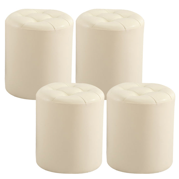 Wine Red Modern Pouf Water Resistant Round Pouf for Drawing Room Yellow Round 4 Piece Set Clearhalo 'furn' 'furn_ottomans_poufs' 'Furniture' 'Living Room Furniture' 'Ottomans & Poufs' 'ottomans_poufs' 6007189