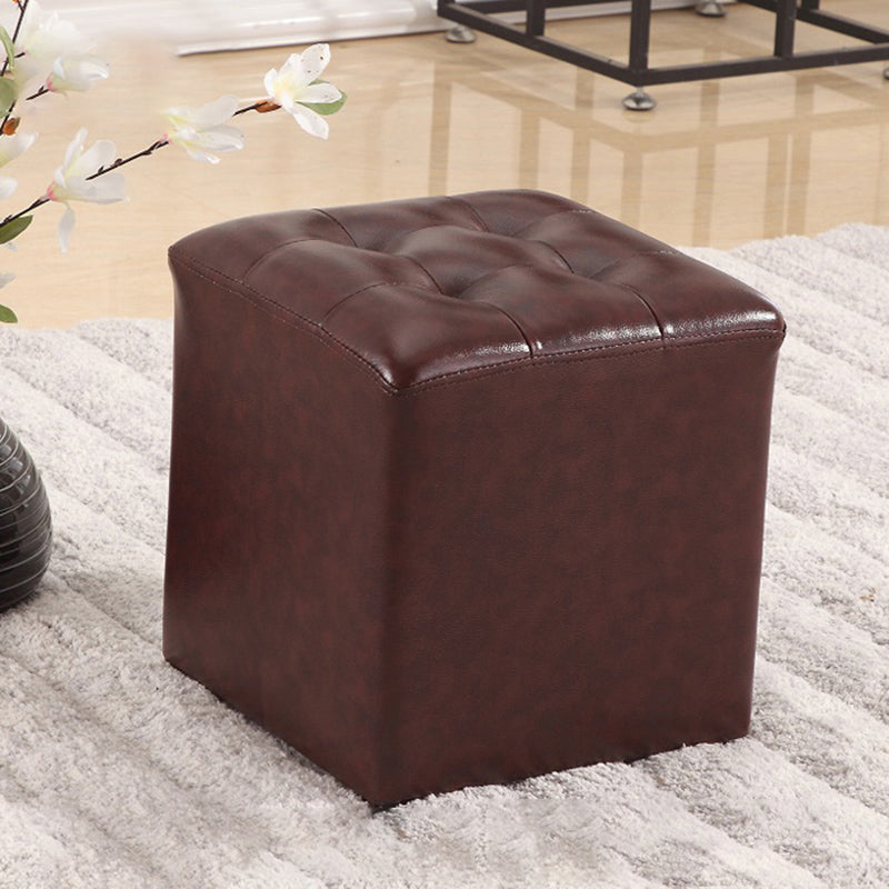 Wine Red Modern Pouf Water Resistant Round Pouf for Drawing Room Coffee Square 1 Piece Clearhalo 'furn' 'furn_ottomans_poufs' 'Furniture' 'Living Room Furniture' 'Ottomans & Poufs' 'ottomans_poufs' 6007209