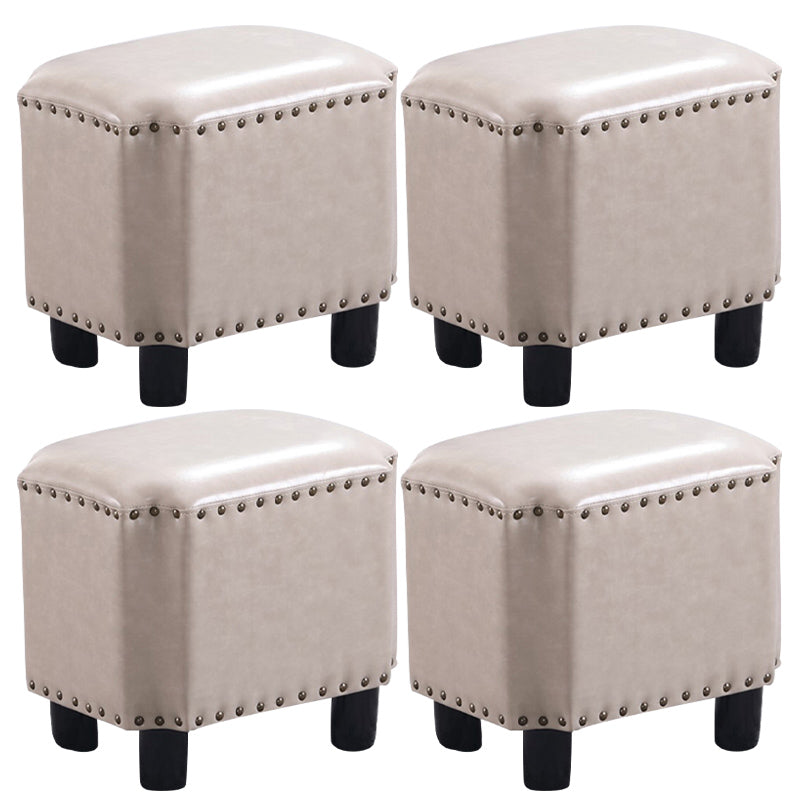 Dark Brown Modern Standard Leather Stain Resistant Rectangle Indoor Standard