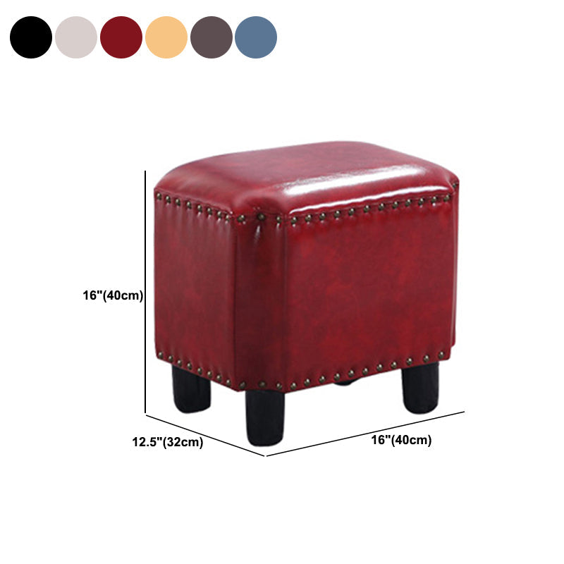 Dark Brown Modern Standard Leather Stain Resistant Rectangle Indoor Standard