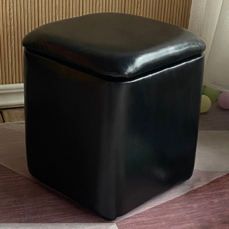 Ottomano solido moderno moderno resistente al pouf in pelle finta con deposito