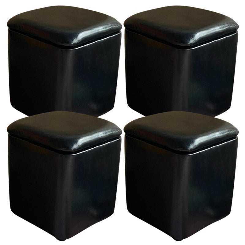 Ottomano solido moderno moderno resistente al pouf in pelle finta con deposito