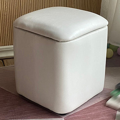 Ottomano solido moderno moderno resistente al pouf in pelle finta con deposito