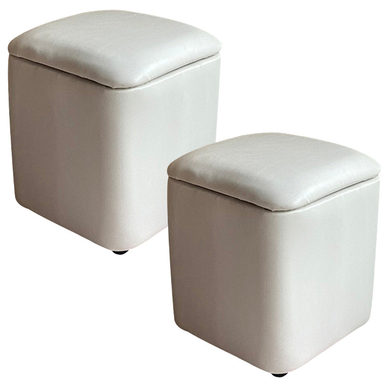 Ottomano solido moderno moderno resistente al pouf in pelle finta con deposito