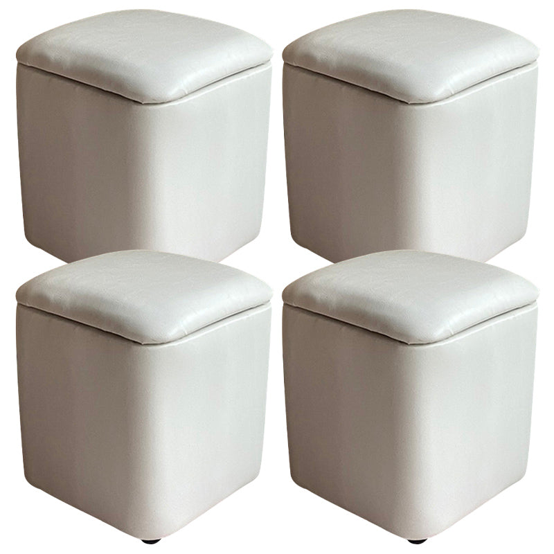 Ottomano solido moderno moderno resistente al pouf in pelle finta con deposito