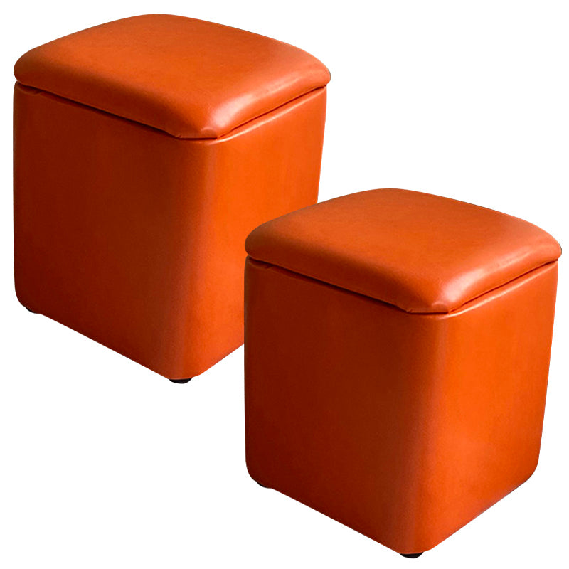 Ottomano solido moderno moderno resistente al pouf in pelle finta con deposito