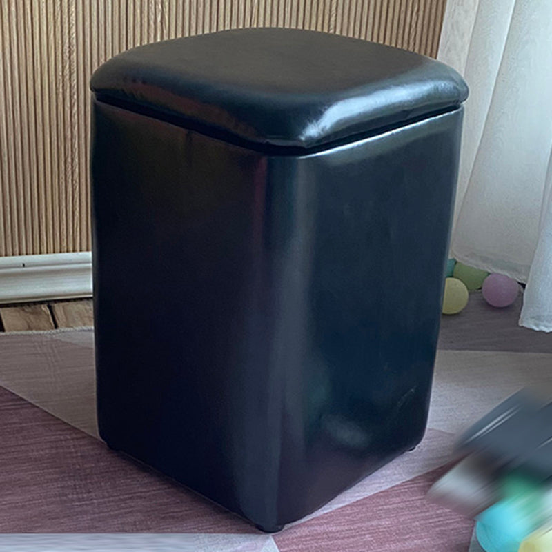 Ottomano solido moderno moderno resistente al pouf in pelle finta con deposito