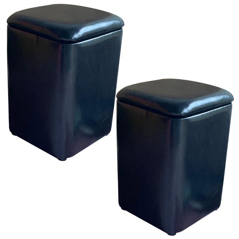 Ottomano solido moderno moderno resistente al pouf in pelle finta con deposito