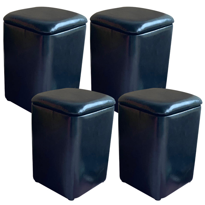 Ottomano solido moderno moderno resistente al pouf in pelle finta con deposito