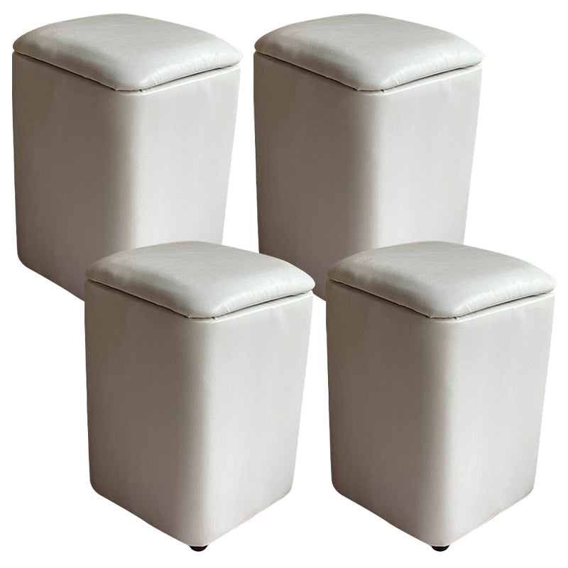 Solid Ottoman Modern Stain Resistant Faux Leather Ottoman with Storage